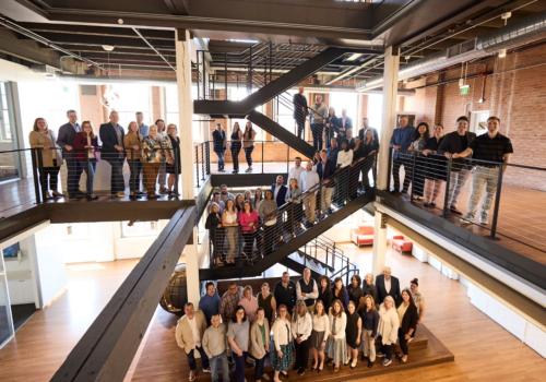 GBX company photo in HQ lobby